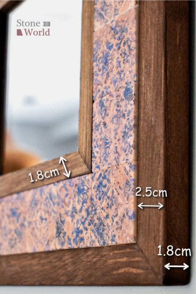 Vintage Desenli Mermer Dekoratif Ayna 34x34cm - 029.1