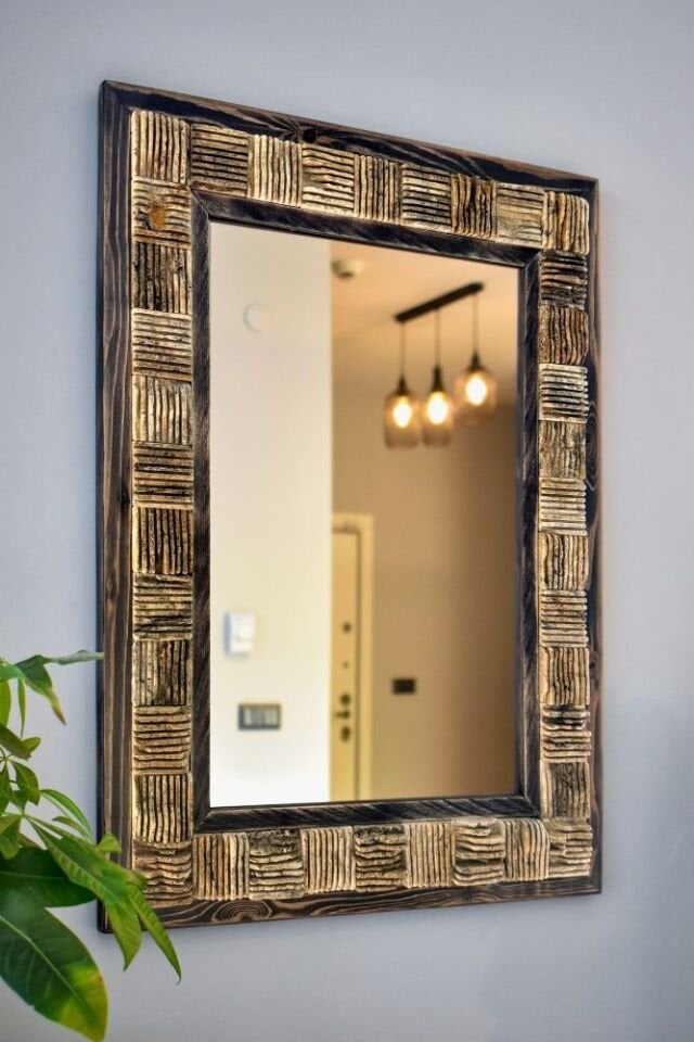 Scratch Mistik Traverten Dekoratif Ayna - 50x65 cm