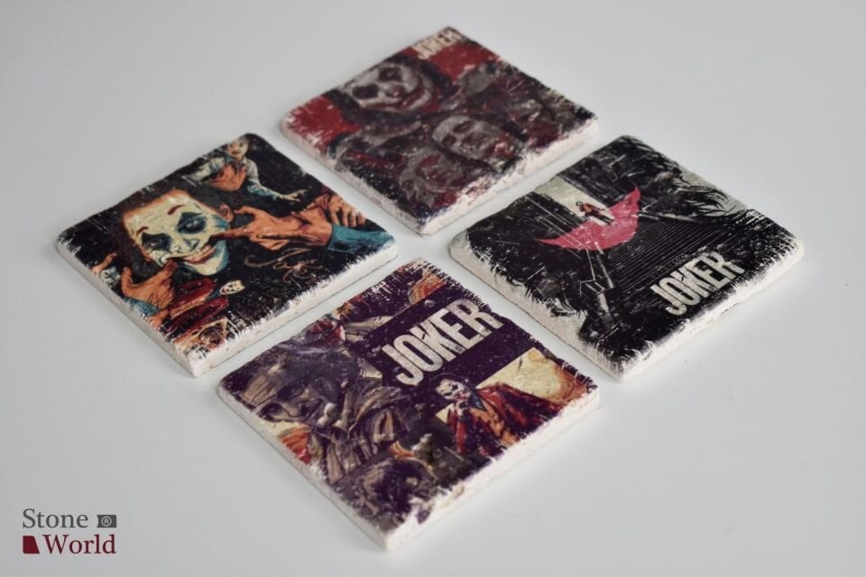 Doğal taş Bardak altlığı - 4'lü Takım - Joker - 021