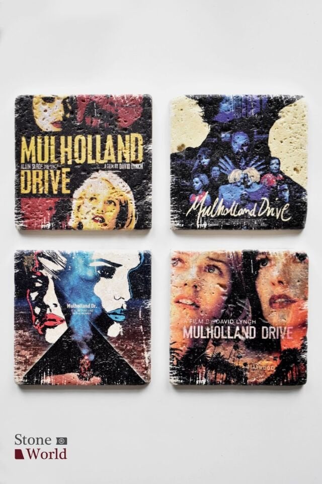 Doğal taş Bardak altlığı - 4'lü Takım - Mulholland Drive - 024