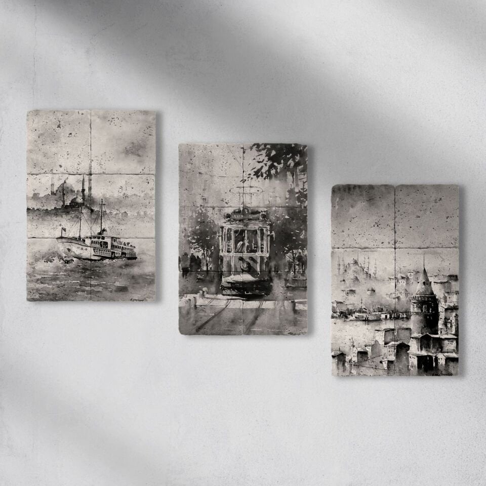 Doğal taş Tablo - Istanbul Painting - 004