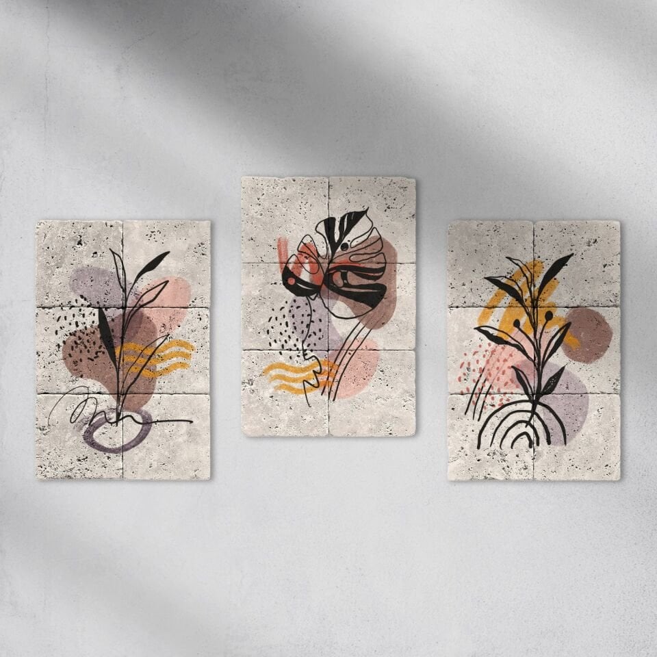 Doğal taş Tablo - Abstract Flower - 005