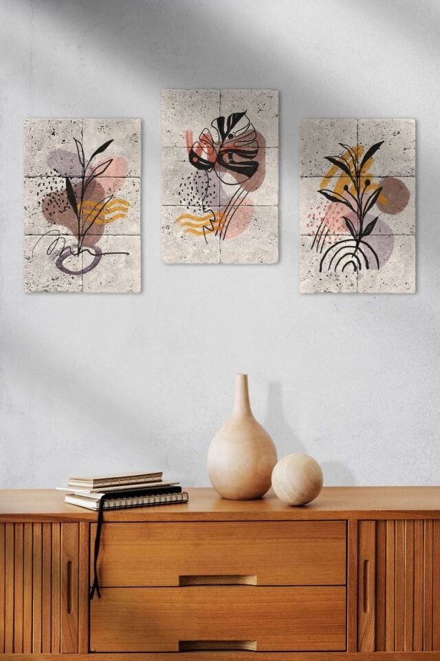 Doğal taş Tablo - Abstract Flower - 005