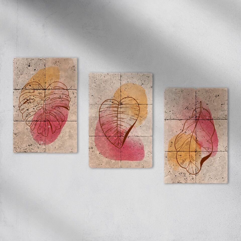 Doğal taş Tablo - Abstract Leaf - 008