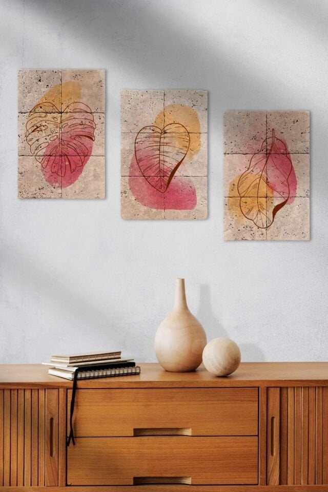 Doğal taş Tablo - Abstract Leaf - 008