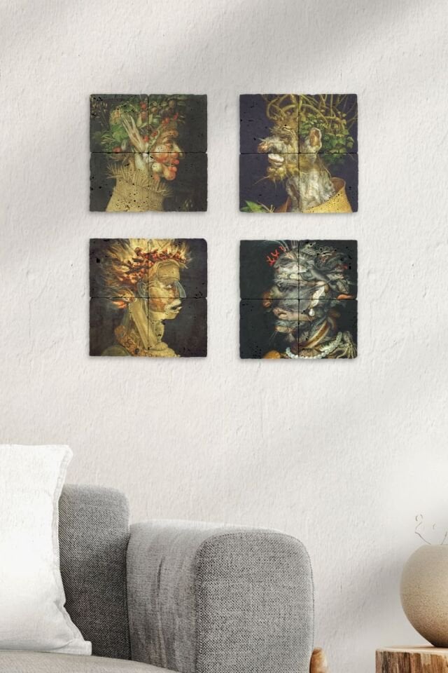 Doğal taş Tablo - Giuseppe Arcimboldo - 001