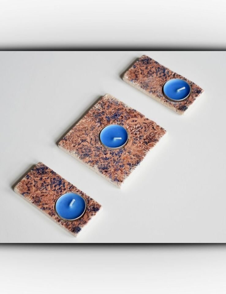 Doğal Taştan Mumluk Takımı - 029