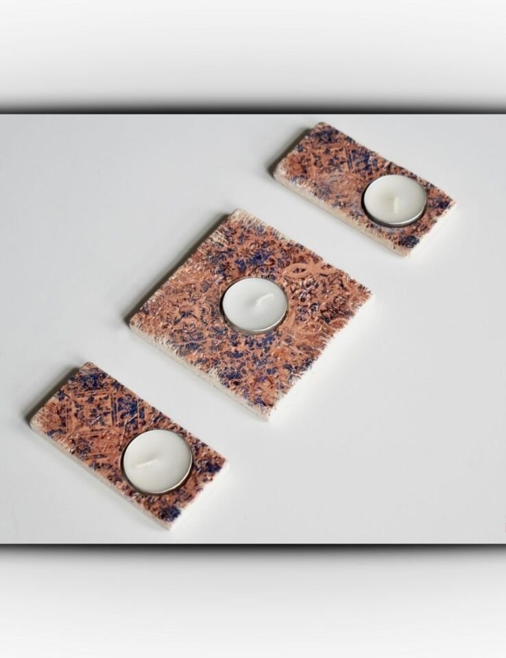 Doğal Taştan Mumluk Takımı - 029