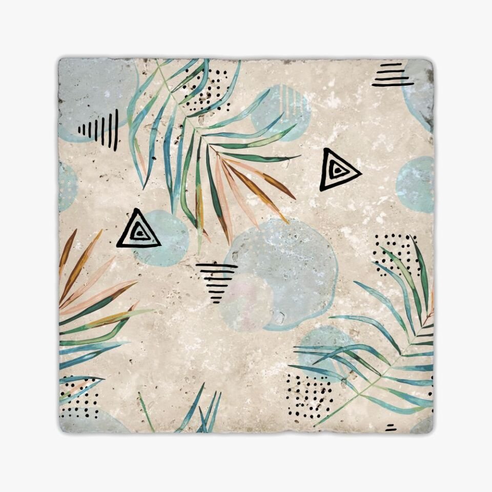 Desenli Doğal Taştan Dekoratif Karo - Nautica Teması - 005