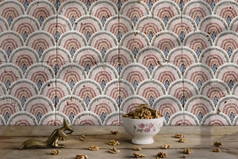 Desenli Doğal Taştan Dekoratif Karo - Ethnic Teması - 020