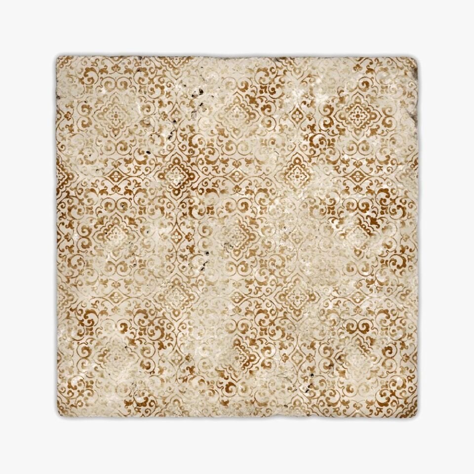 Desenli Doğal Taştan Dekoratif Karo - Vintage Teması - 034