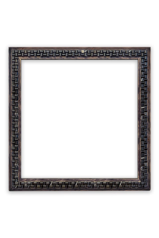 Özel Ölçü Dekoratif Ayna – Wicker Siyah Mermer | 100x100 cm